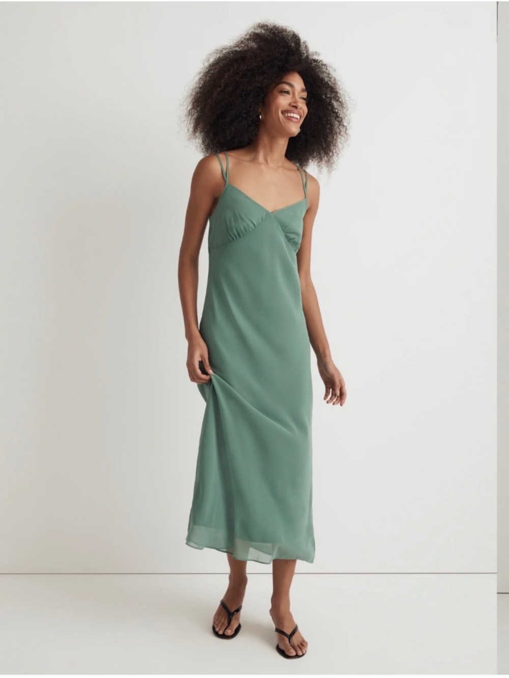 Madewell layered slip midi dress